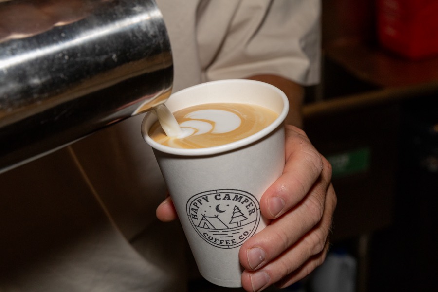 A Happy Camper barista at work